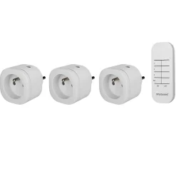 Smartwares Pack 3 prises + 1 télécommande intérieures