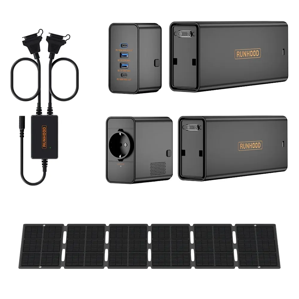 Runhood Pack Rando - 648 Wh + 100 W Solaire - Energie Nomade Ultra-Legere pour Aventure Outdoor
