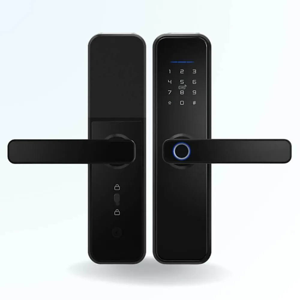 LOCKY Pack serrure connectée -2 biométrique, code, badge et bluetooth + passerelle wifi