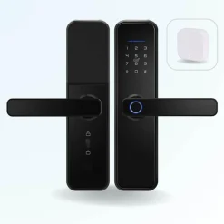 LOCKY Pack serrure connectée -2 biométrique, code, badge et bluetooth + passerelle wifi