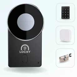 LOCKY Serrure Connectée-Pack serrure connectée -4 smart lock 2.0 + clavier sans fil + passerelle + cylindre ajustable