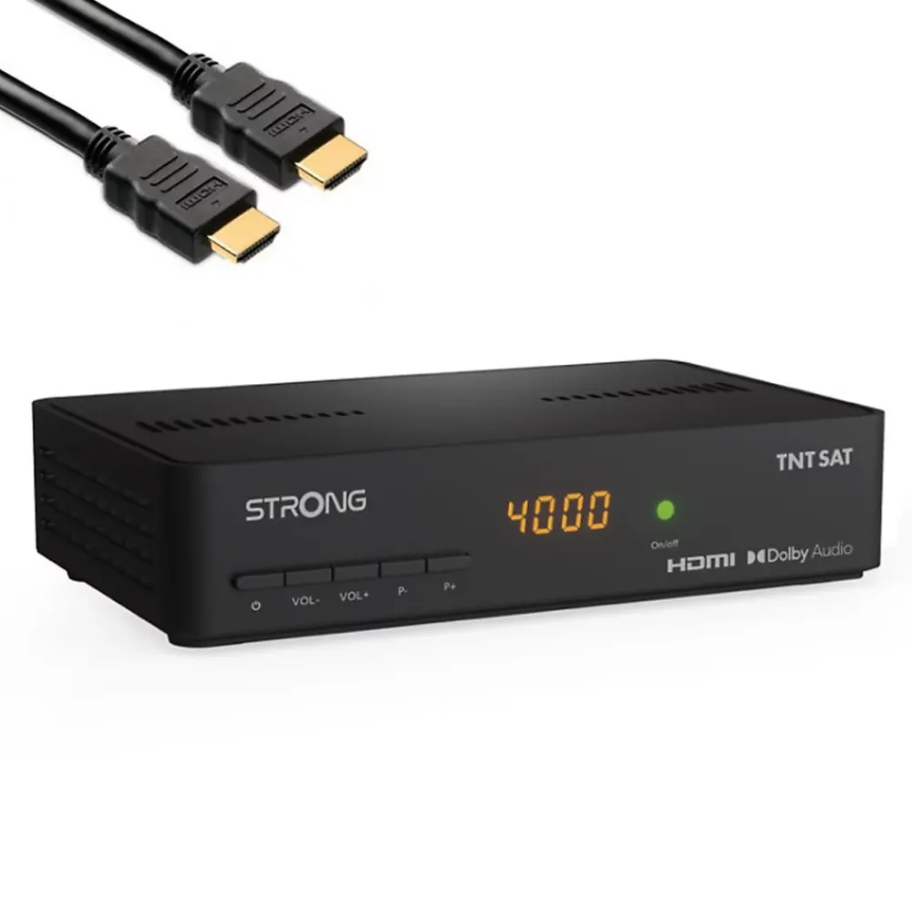 Strong PACK SRT 7408 Décodeur Satellite ASTRA HD + Carte TNTSAT + Câble HDMI Longueur 2m