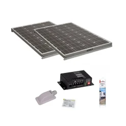 Antarion Pack 2x Panneaux Solaires 140W + Kit de pose Solaire avec Régulateur MPPT 20A