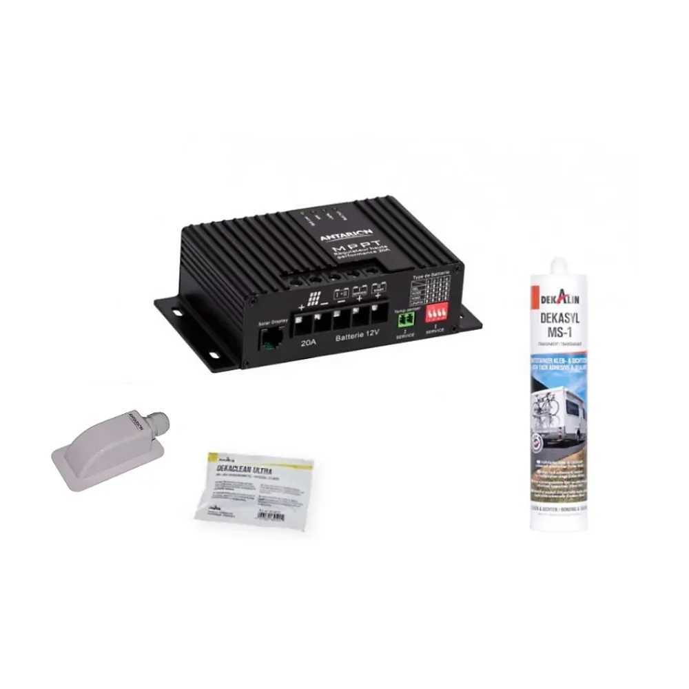 Antarion Kit Panneau Solaire-Pack 2x Panneaux solaire 120W + kit de pose avec régulateur MPPT 320W 20A