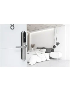 Thirard Paire de poignées connectées Intelock Room hôtel, pour porte d'hôtel, argent - INTELOCK