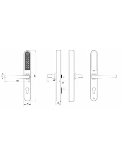 Thirard Paire de poignées connectées Intelock Multi, pour porte d'entrée, entr'axes 85mm, doré - INTELOCK