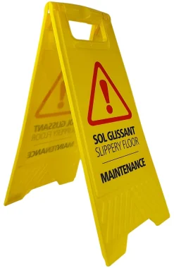Le Plus De L'Entretien Panneau De Signalisation-Panneau de signalisation sol glissant chevalet jaune