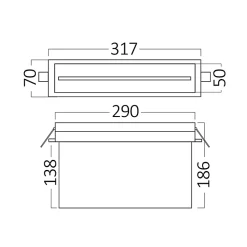 Braytron Panneau LED encastré WC - Blanc - 3W