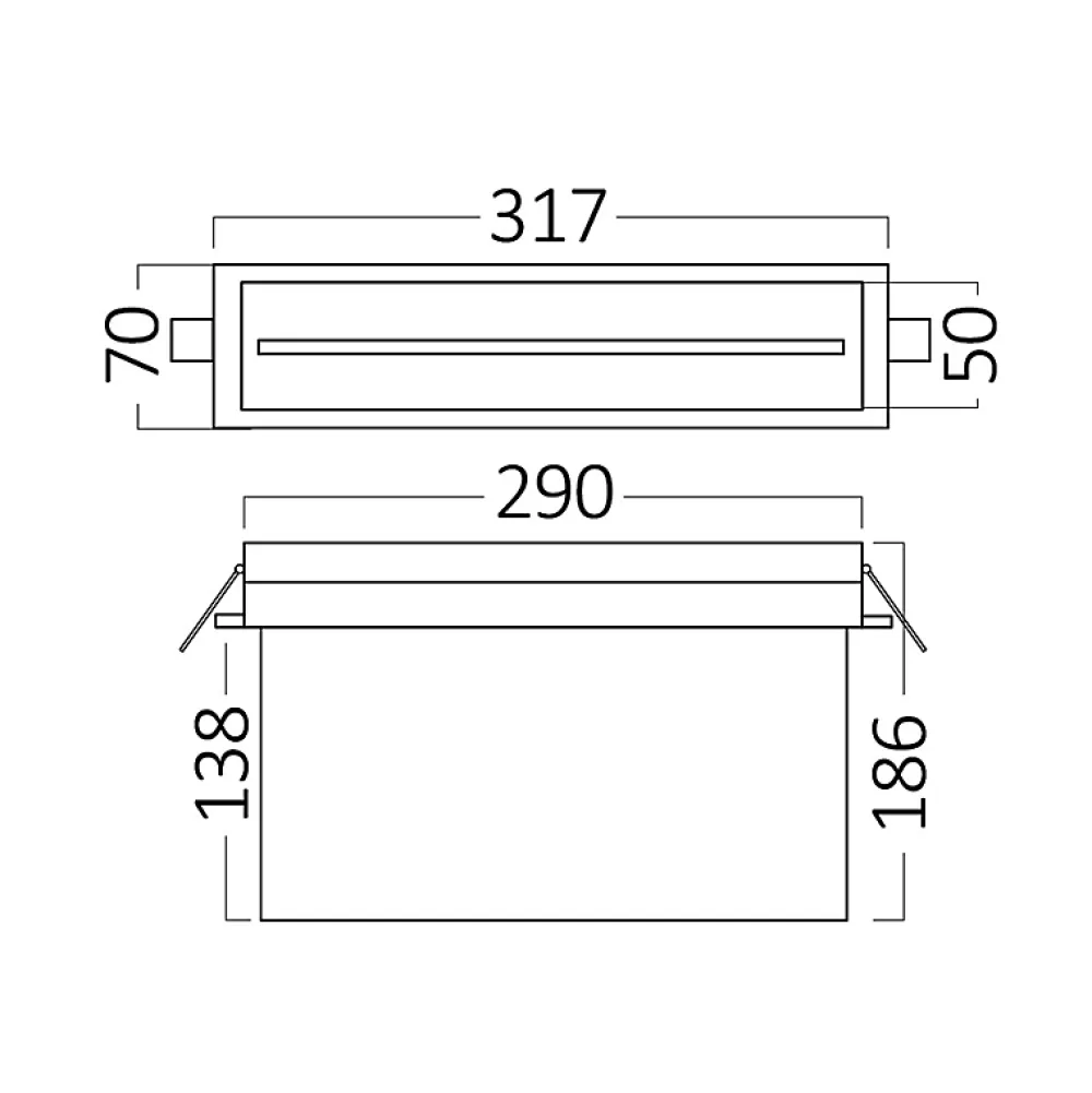 Braytron Panneau LED encastré WC - Blanc - 3W
