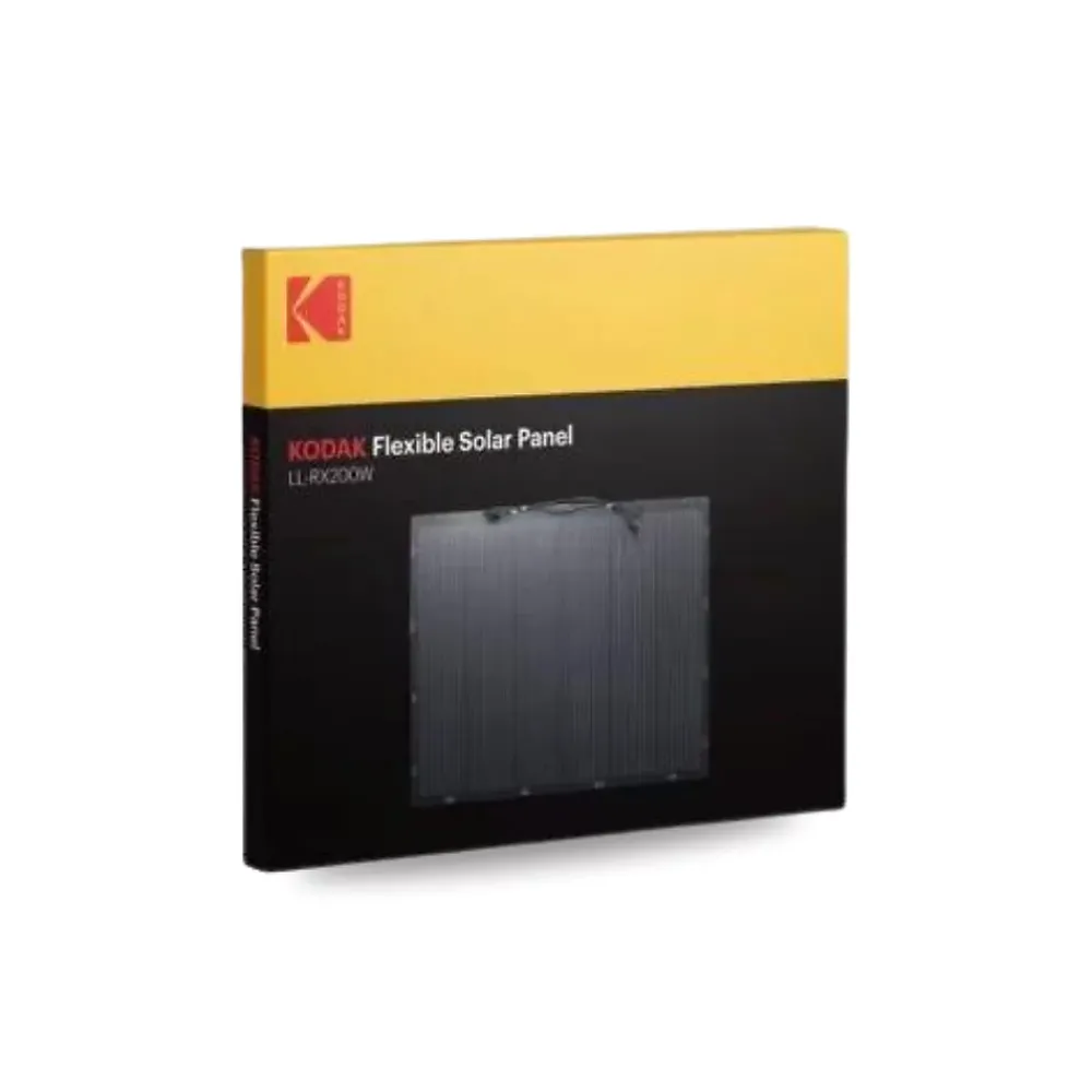 Kodak Panneau Solaire Plug And Play-Panneau Solaire Flexible 200W - Étanche IP68 - Léger et Durable - Adaptable aux Surfaces Courbes - Installation Facile