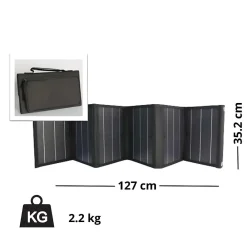 Protec Panneau solaire portatif pliable SolarTec 60 - 60W 18V 3.3A - 6 pans monocristallins - Port USB A/C - Câble DC -