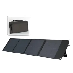 Protec Panneau solaire portatif SolarTec 200 - 200w 18V 6.6A - 4 pans monocristallins - Port USB A-C - Câble DC -