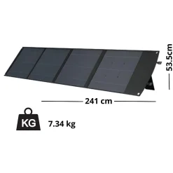 Protec Panneau solaire portatif SolarTec 200 - 200w 18V 6.6A - 4 pans monocristallins - Port USB A-C - Câble DC -