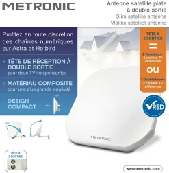 Metronic Antenne, Parabole Et Fixation-Parabole plate à double sortie - LNB twin intégrée