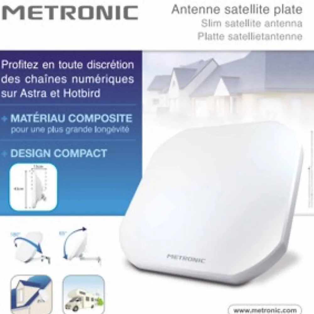 Metronic Parabole plate H+V - LNB intégée