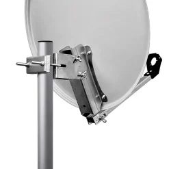 Hdsat Parabole satellite acier Blanche 65cm avec Support LNB en Acier Galvanisé idéal ASTRA EUTELSAT