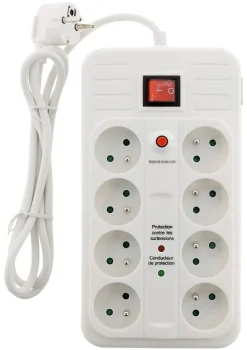 Zenitech Parafoudre 8 prises + interrupteur