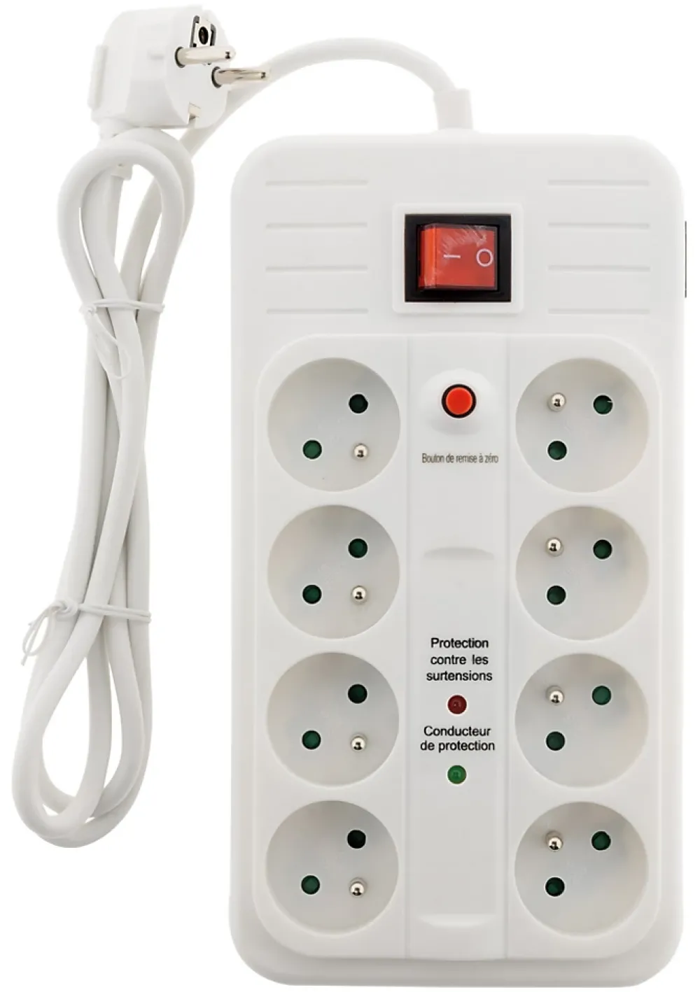 Zenitech Parafoudre 8 prises + interrupteur