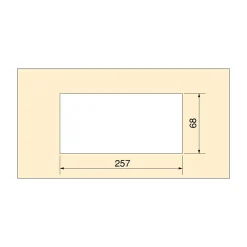 Emuca Passe-câbles de table Quadrum, rectangulaire, 269x80mm, à encastrer, Aluminium, Peint en blanc