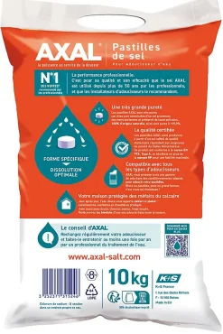 Axal Pastilles de sel pour adoucisseur d'eau 10 kg