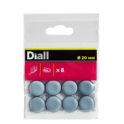 Diall Patin, Feutre Et Embout-Patin auto-adhésifs 20 mm x 8, blanc + gris/bleu