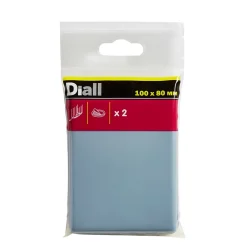 Diall Patin, Feutre Et Embout-Patin auto-adhésifs 100 x 80 mm x 2, blanc + gris/bleu