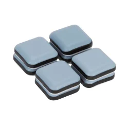 Diall Patin, Feutre Et Embout-Patin auto-adhésifs 24 x 24 mm x 8, blanc + gris/bleu