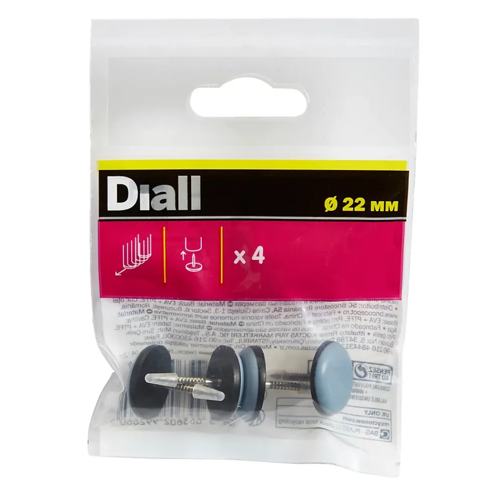 Diall Patin à clouer 22 mm x 4, noir + bleu/gris