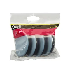 Diall Patin, Feutre Et Embout-Patin 65 mm x 4, noir + gris/bleu