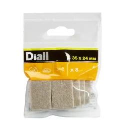Diall Patin, Feutre Et Embout-Patin en feutre auto-adhésifs 35 x 24 mm x 8, beige