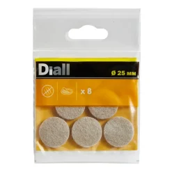 Diall Patin en feutre auto-adhésifs 25 mm x 8, beige