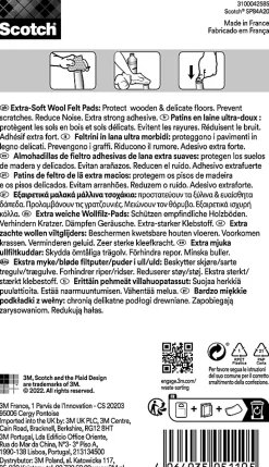 Scotch Patin en feutre laine adhésif rond beige ø22 mm