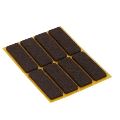 Diall Patin en feutre marron 15 x 45 mm, 8 pièces