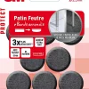 3M Patin, Feutre Et Embout-Patin feutre adhésif bi-matière ø 25 mm, 8 pièces
