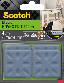 Scotch Patin glisseur adhésif carré gris ø40 mm