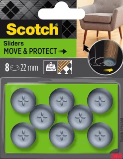 Scotch Patin glisseur adhésif rond gris ø22 mm