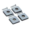 Diall Patin vissés 25*25 mm x 4, noir + gris/bleu