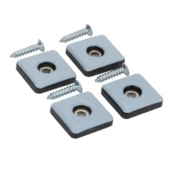 Diall Patin vissés 25*25 mm x 4, noir + gris/bleu