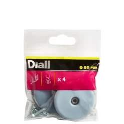 Diall Patin vissés 50 mm x 4, noir + gris/bleu