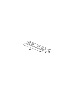 Thirard Patte d'assemblage, 40x15mm, bouts ronds, acier zingué -