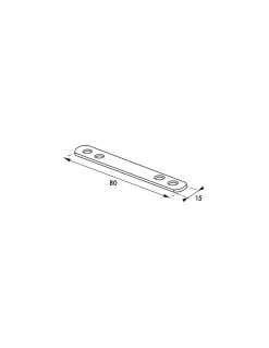Thirard Patte De Fixation-Patte d'assemblage, 80x15mm, bouts ronds, acier zingué -