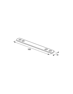 Thirard Patte d'assemblage, 100x15mm, bouts ronds, acier zingué -