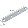 Diall Patte De Fixation-4 Pattes d'assemblage Acier zingué L.100xH.15xEP.2 mm