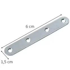 Diall 4 Pattes d'assemblage Acier Zingué L 60 x l.15 x E.2mm