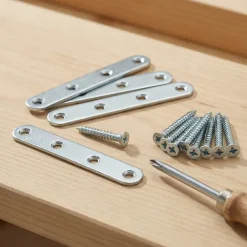 Diall Patte De Fixation-4 Pattes d'assemblage Acier zingué L.100xH.15xEP.2 mm