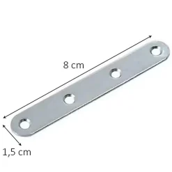 Diall 4 Pattes d'assemblage Acier Zingué L 80 x l.15 x E.2mm