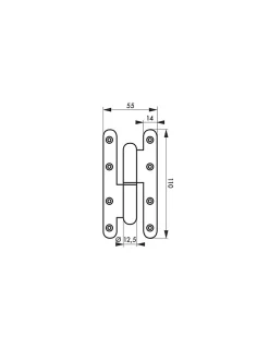 Thirard Paumelle De Porte, Meuble Et Fenêtre-Paumelle de Paris porte d'entrée / d'intérieur, 110x55mm, acier, gauche -