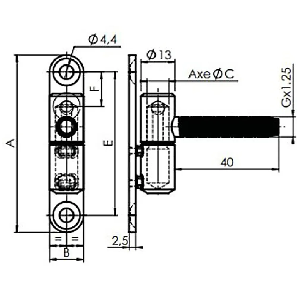 Monin Paumelle fiche diamètre 13mm hauteur 68mm époxy blanc - - 654000