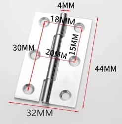Deko Paumelle De Porte, Meuble Et Fenêtre-24 pcs en acier inoxydable meubles de maison matériel Charnière de porte Long 44 mm x 34 mm