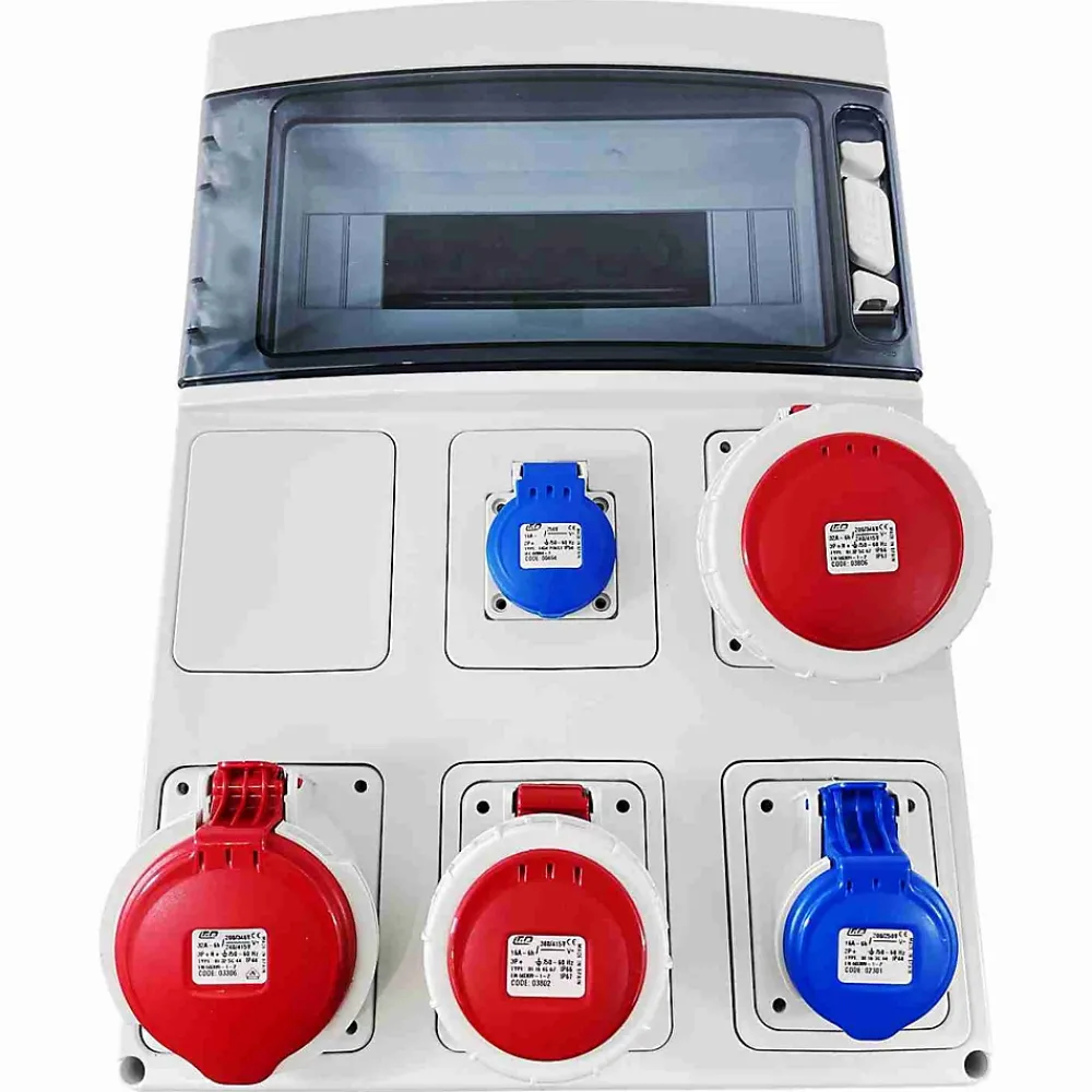 Ide Tableau Électrique Pré-Équipé-Pcsn12pt - Coffret Pour Prise étanche Ip65 - Prédécoupage 6 Prises - 1 Rangée De 12 Modules - Star
